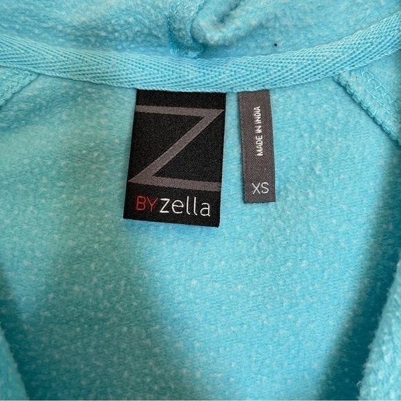 Z by Zella Aqua/Turquoise Full Zip Hoodie w/Two Side Pockets Tab Zip Cover Sz XS - Picture 11 of 13